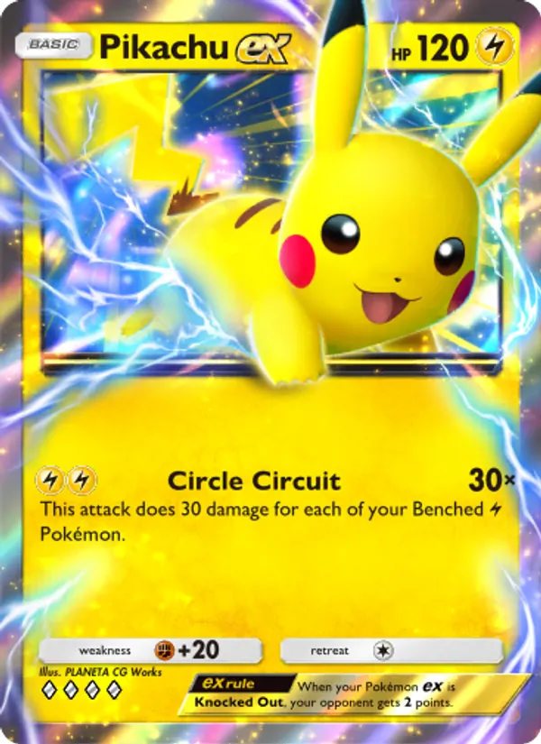 Pikachu ex - Genetic Apex Pokemon Card