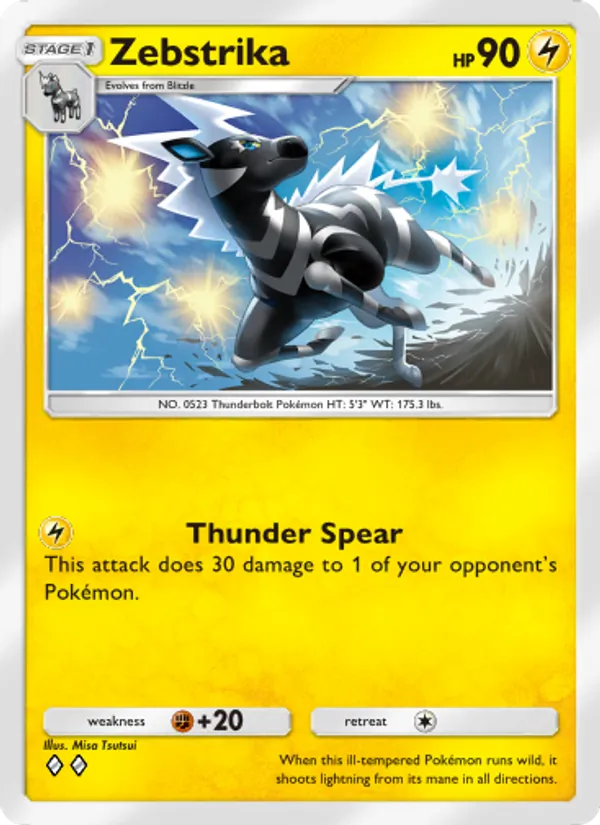 Zebstrika - Genetic Apex Pokemon Card