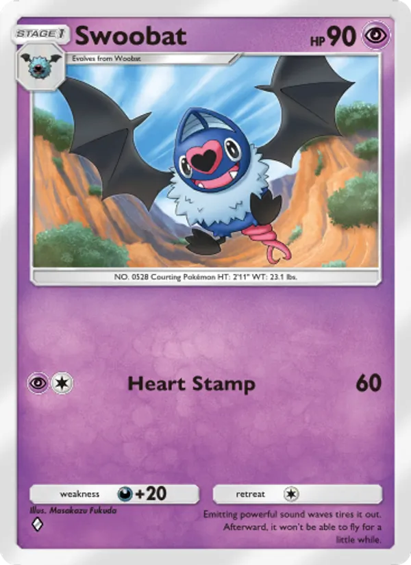 Swoobat - Genetic Apex Pokemon Card