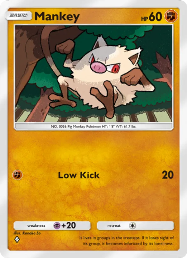 Mankey - Genetic Apex Pokemon Card