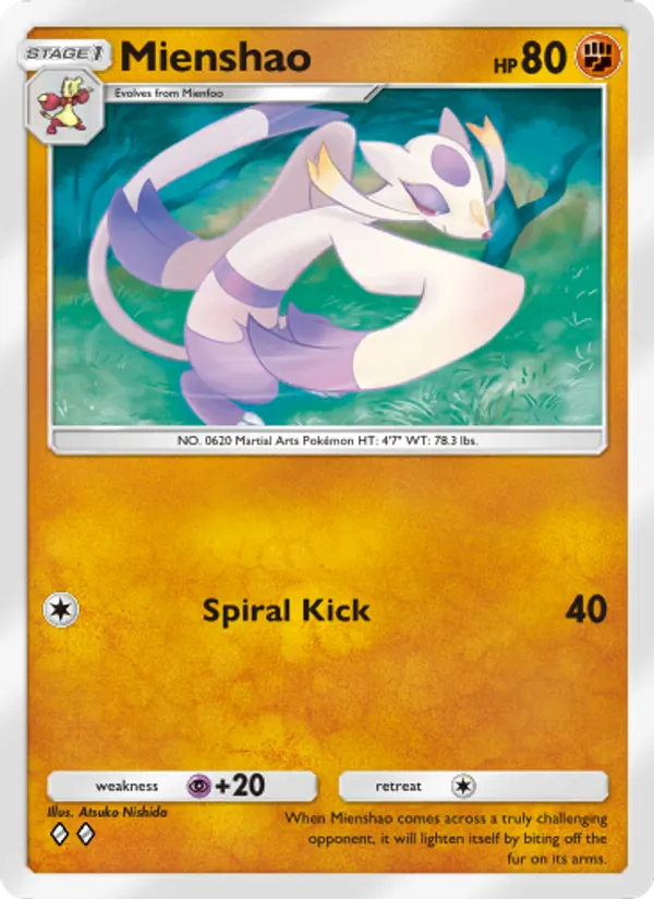 Mienshao - Genetic Apex Pokemon Card