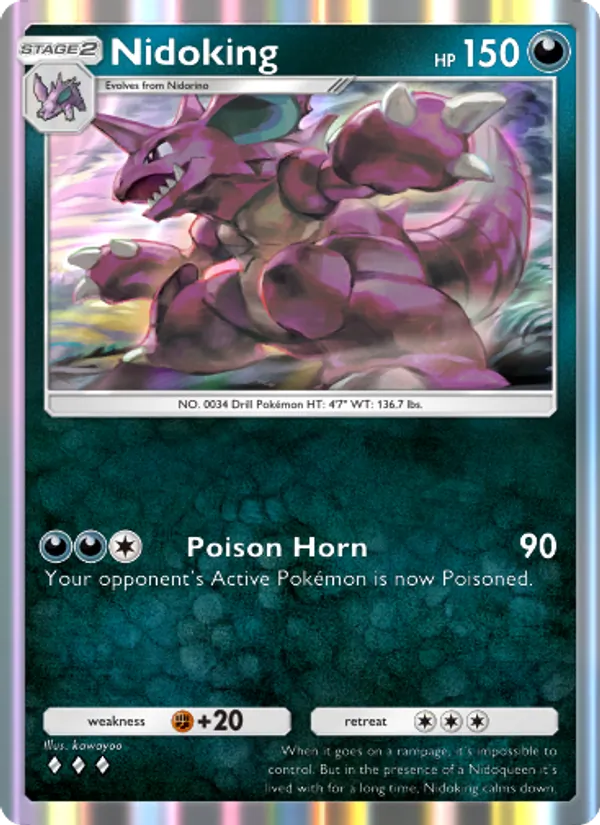 Nidoking - Genetic Apex Pokemon Card