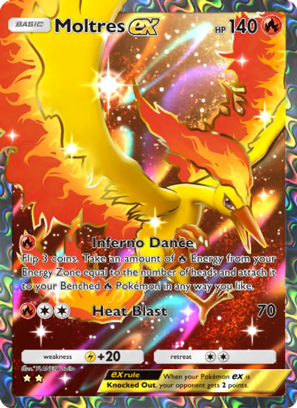 Moltres ex - Genetic Apex Pokemon Card