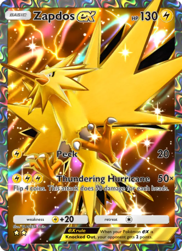 Zapdos ex - Genetic Apex Pokemon Card