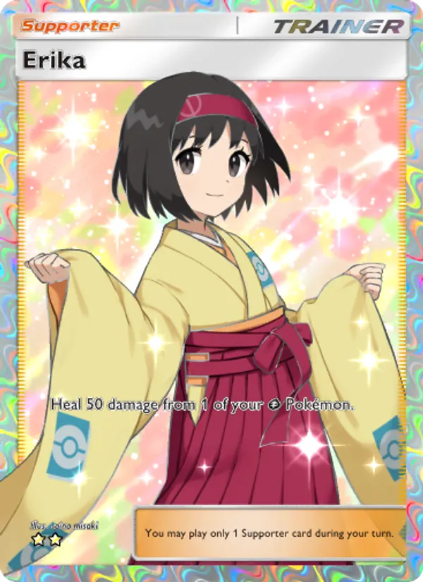 Erika - Genetic Apex Pokemon Card