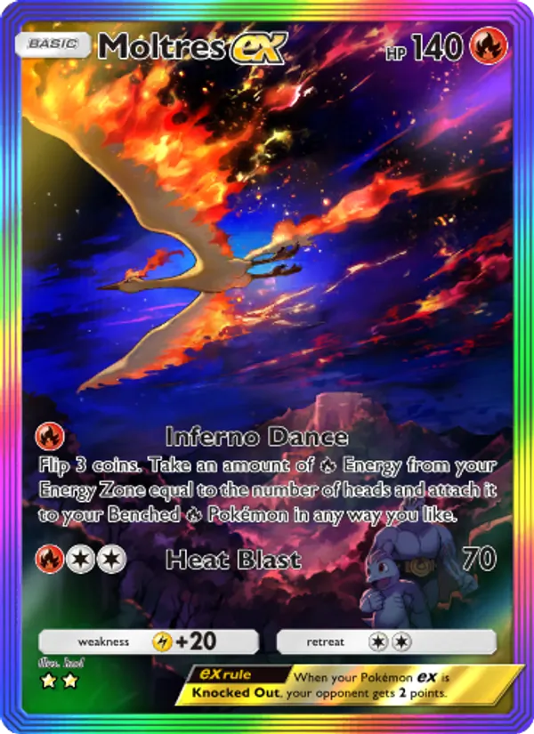Moltres ex - Genetic Apex Pokemon Card