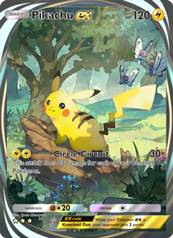 Pikachu ex - Genetic Apex Pokemon Card