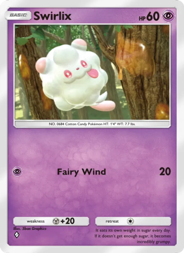 Swirlix - Mythical Island Pokemon Card