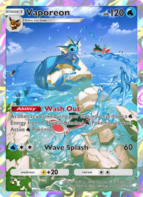 Vaporeon - Mythical Island Pokemon Card