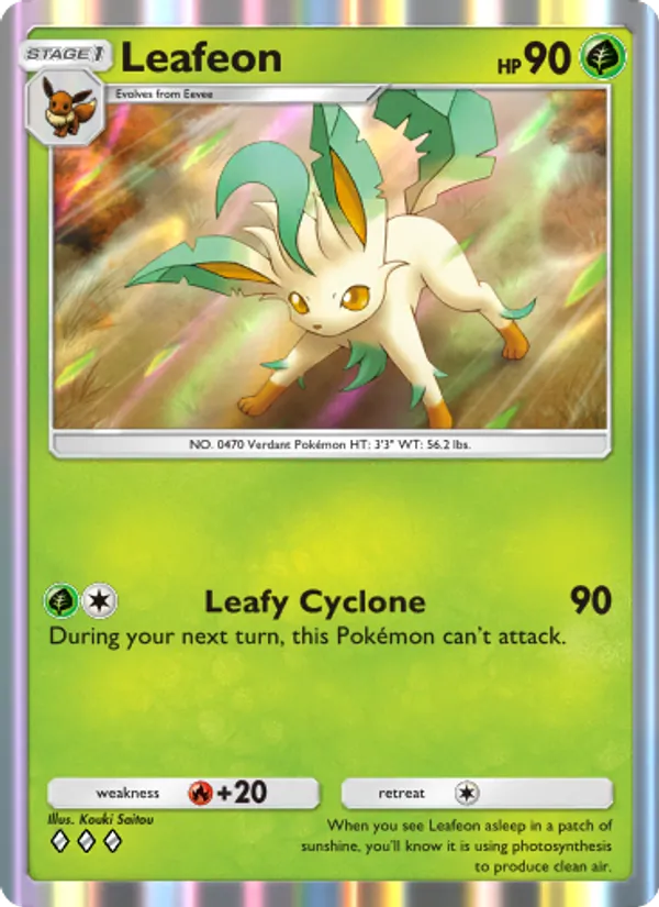 Leafeon - Space-Time Smackdown Pokemon Card