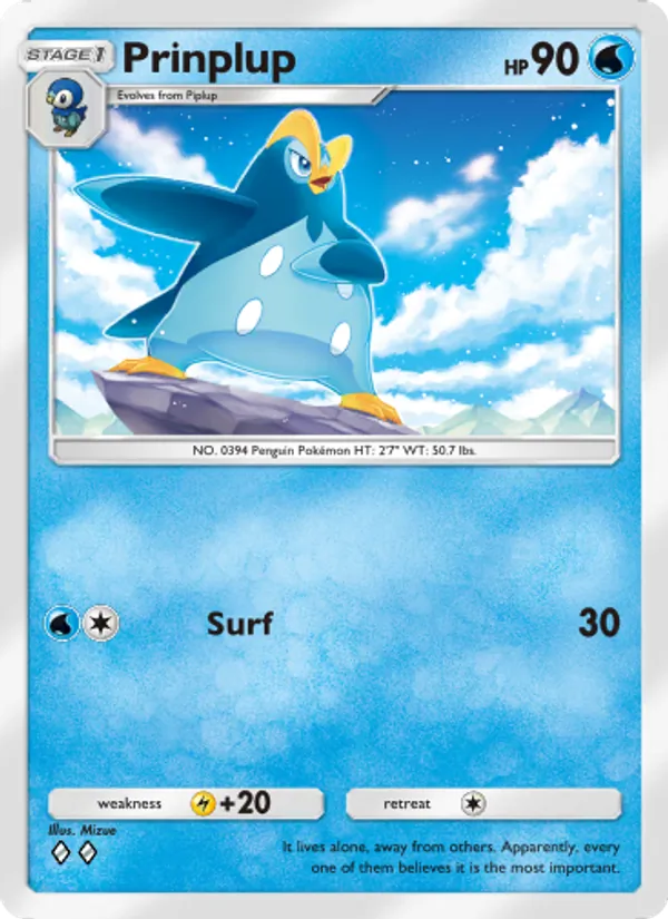 Prinplup - Space-Time Smackdown Pokemon Card