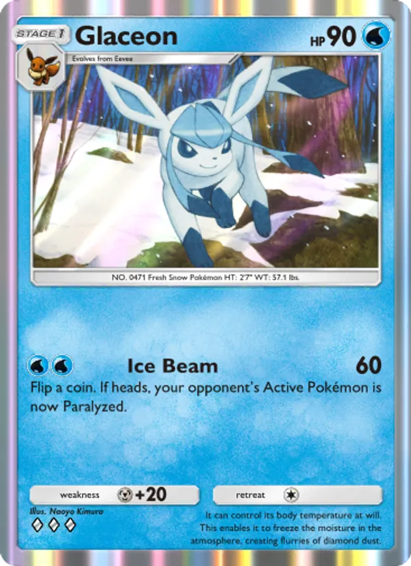 Glaceon - Space-Time Smackdown Pokemon Card