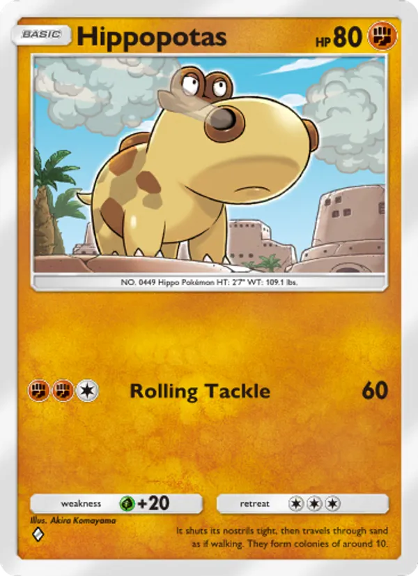 Hippopotas - Space-Time Smackdown Pokemon Card