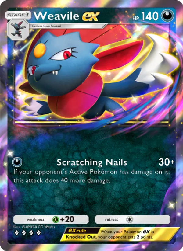 Weavile ex - Space-Time Smackdown Pokemon Card
