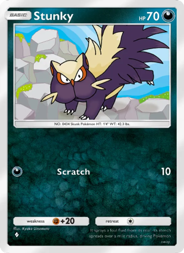 Stunky - Space-Time Smackdown Pokemon Card