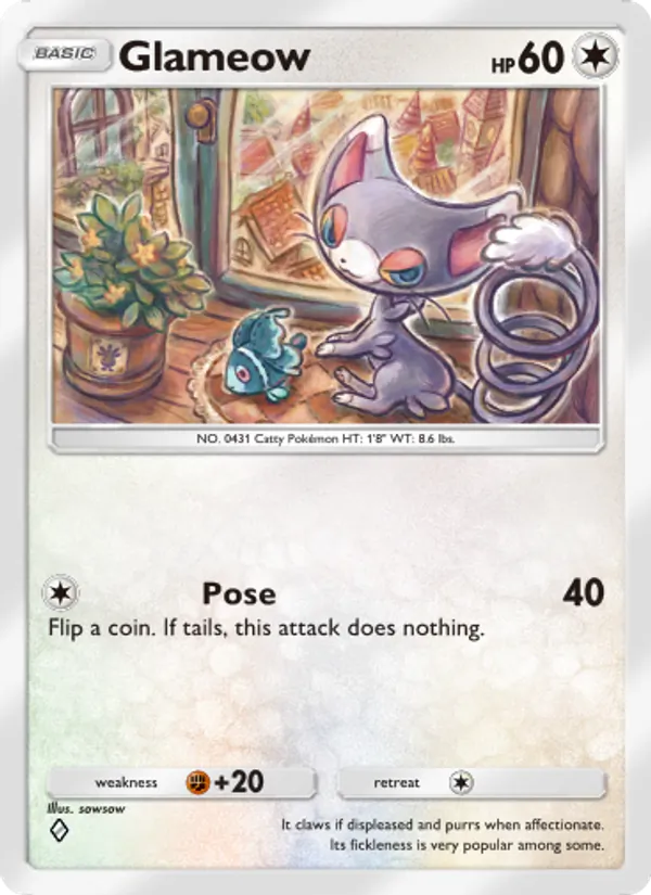 Glameow - Space-Time Smackdown Pokemon Card