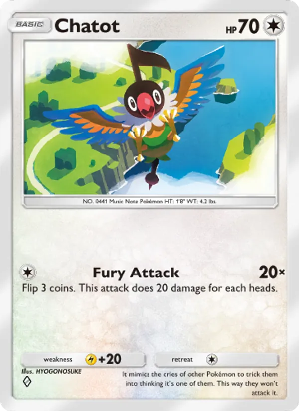 Chatot - Space-Time Smackdown Pokemon Card