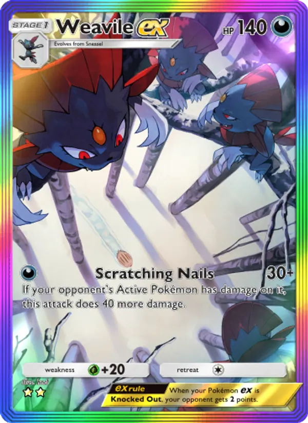 Weavile ex - Space-Time Smackdown Pokemon Card