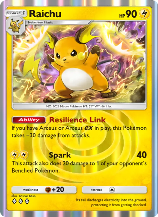 Raichu - Triumphant Light Pokemon Card