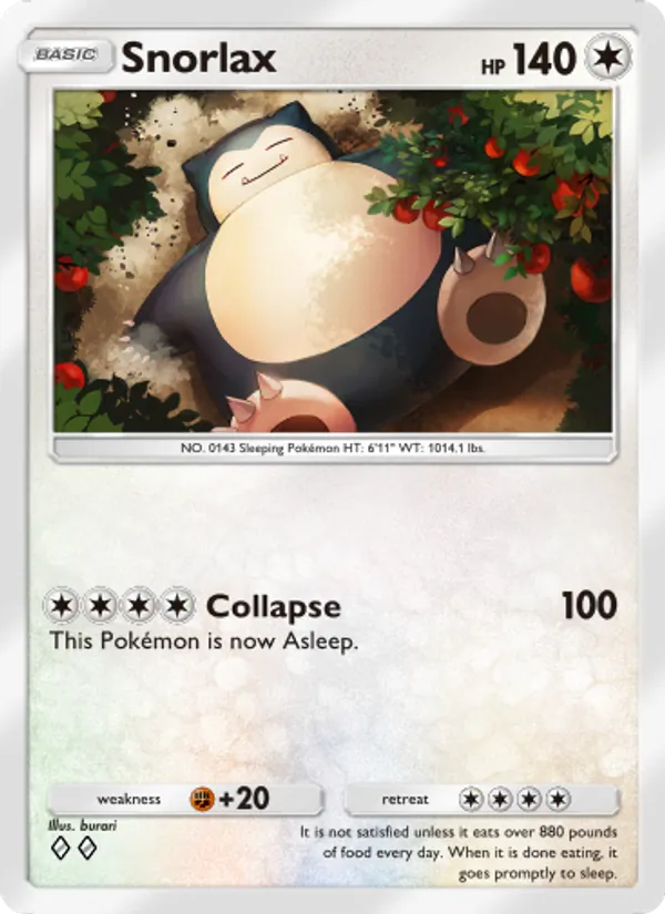 Snorlax - Triumphant Light Pokemon Card