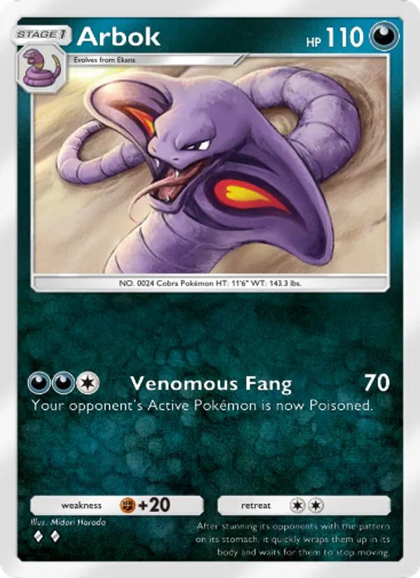 Arbok - Shining Revelry Pokemon Card