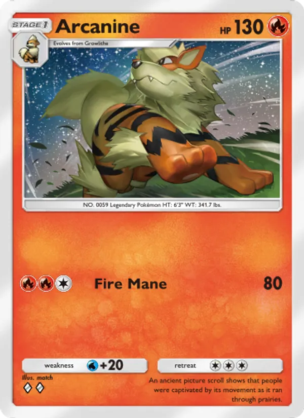 Arcanine - Celestial Guardians Pokemon Card