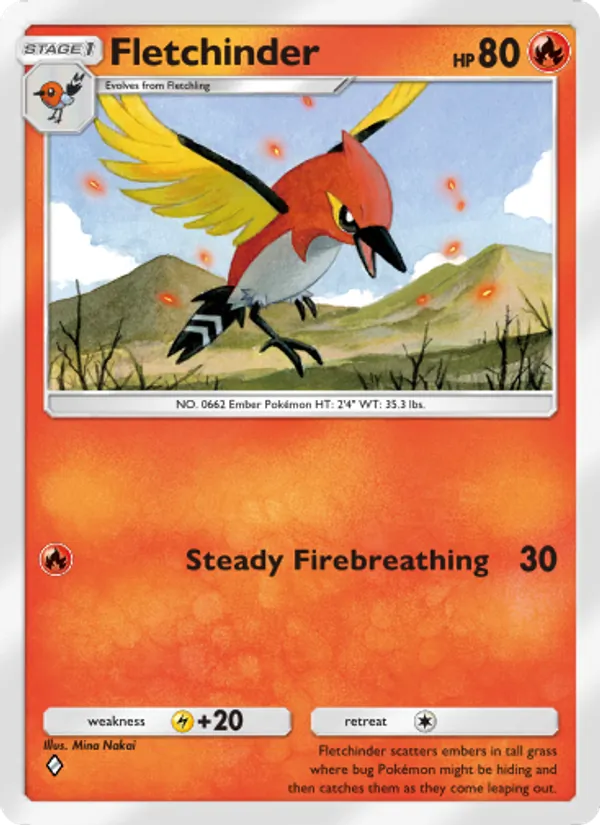 Fletchinder - Celestial Guardians Pokemon Card