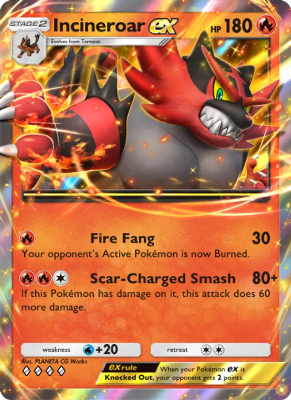 Incineroar ex - Celestial Guardians Pokemon Card