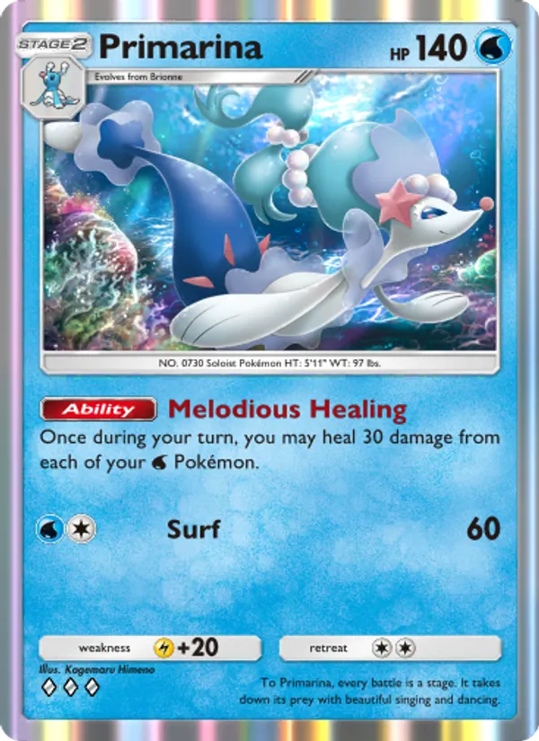 Primarina - Celestial Guardians Pokemon Card