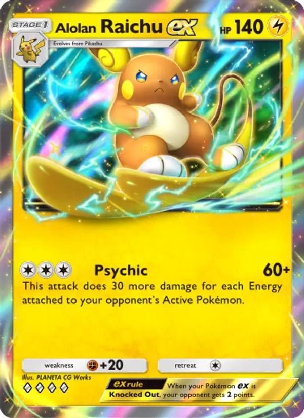 Alolan Raichu ex - Celestial Guardians Pokemon Card