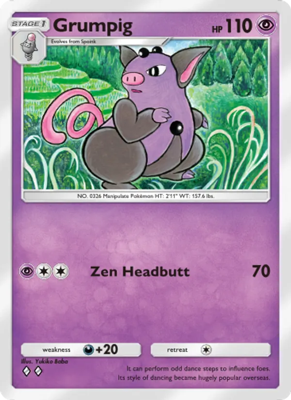 Grumpig - Celestial Guardians Pokemon Card