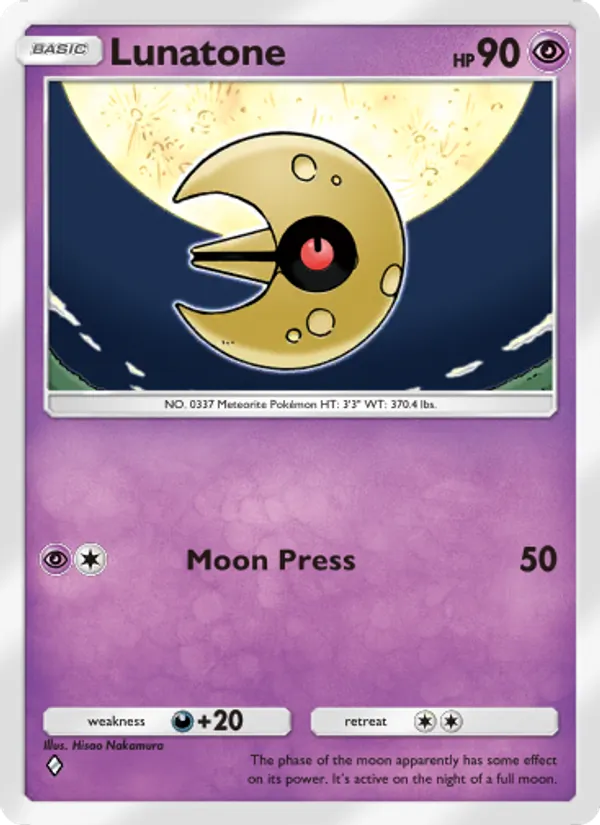 Lunatone - Celestial Guardians Pokemon Card