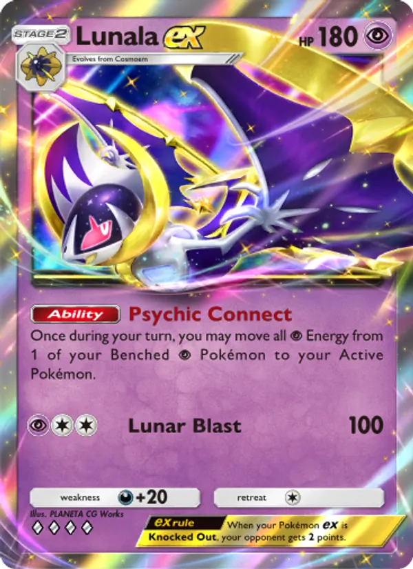 Lunala ex - Celestial Guardians Pokemon Card