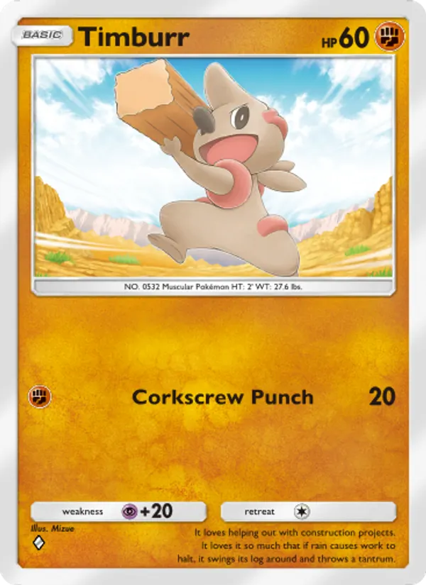 Timburr - Celestial Guardians Pokemon Card