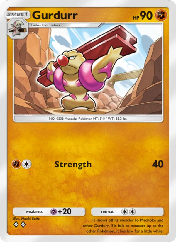 Gurdurr - Celestial Guardians Pokemon Card