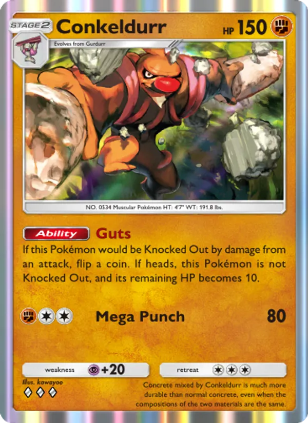 Conkeldurr - Celestial Guardians Pokemon Card