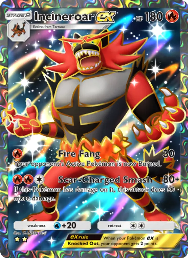 Incineroar ex - Celestial Guardians Pokemon Card