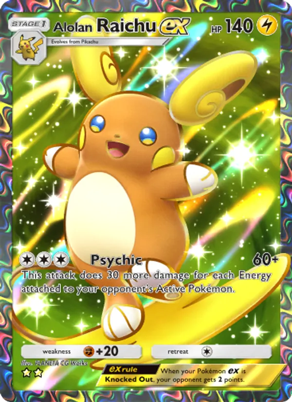Alolan Raichu ex - Celestial Guardians Pokemon Card