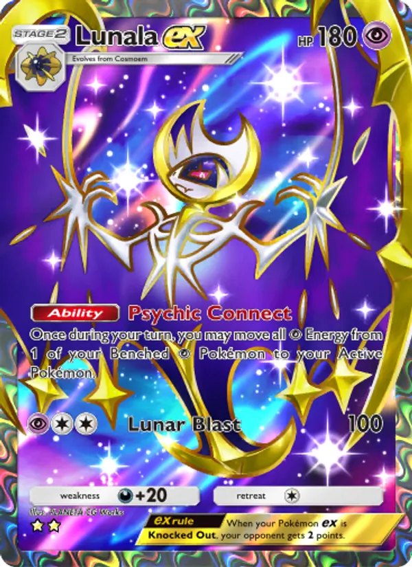 Lunala ex - Celestial Guardians Pokemon Card