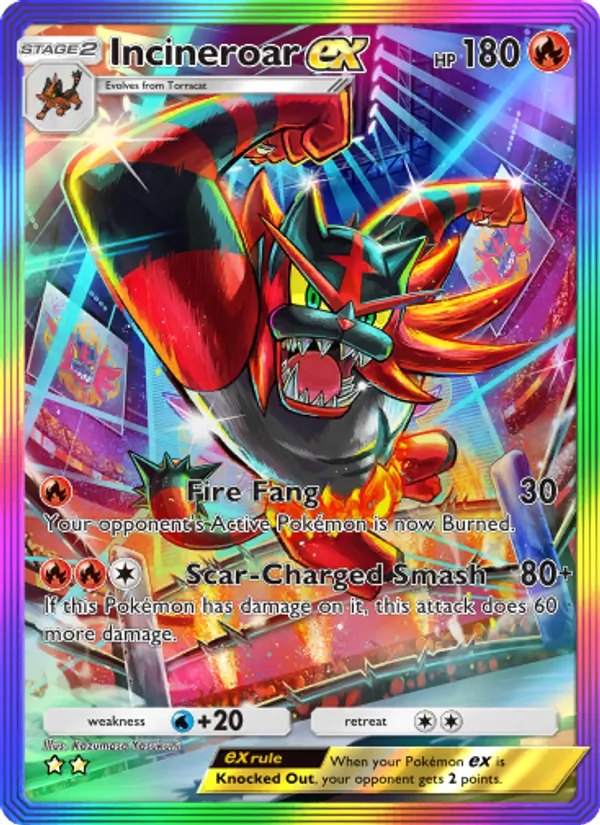 Incineroar ex - Celestial Guardians Pokemon Card