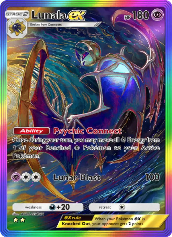 Lunala ex - Celestial Guardians Pokemon Card