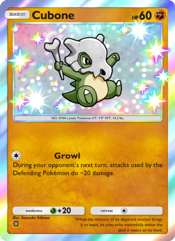 Cubone - Celestial Guardians Pokemon Card