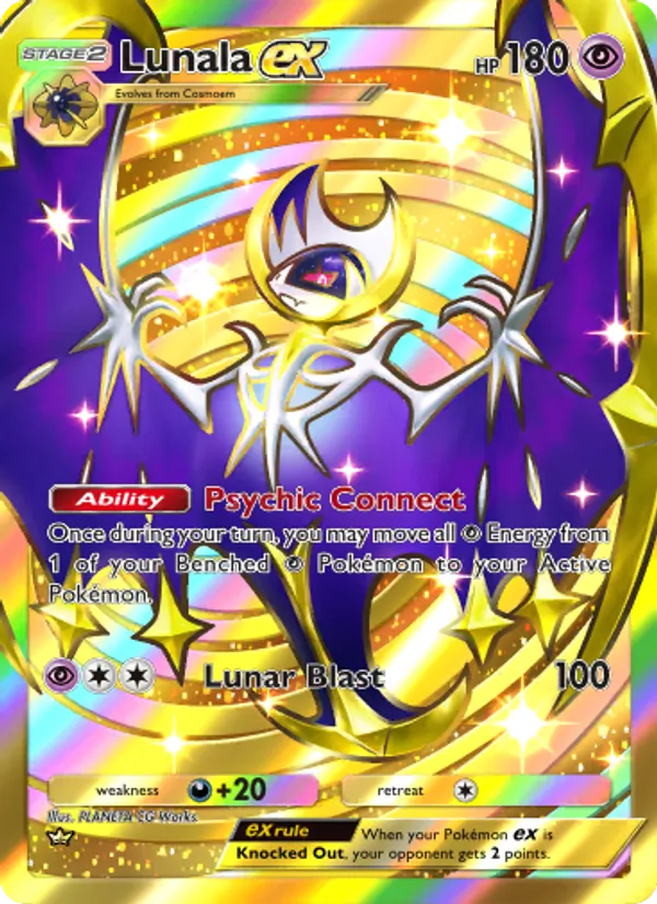 Lunala ex - Celestial Guardians Pokemon Card