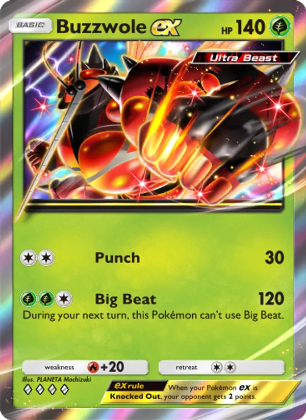 Buzzwole ex - Extradimensional Crisis Pokemon Card