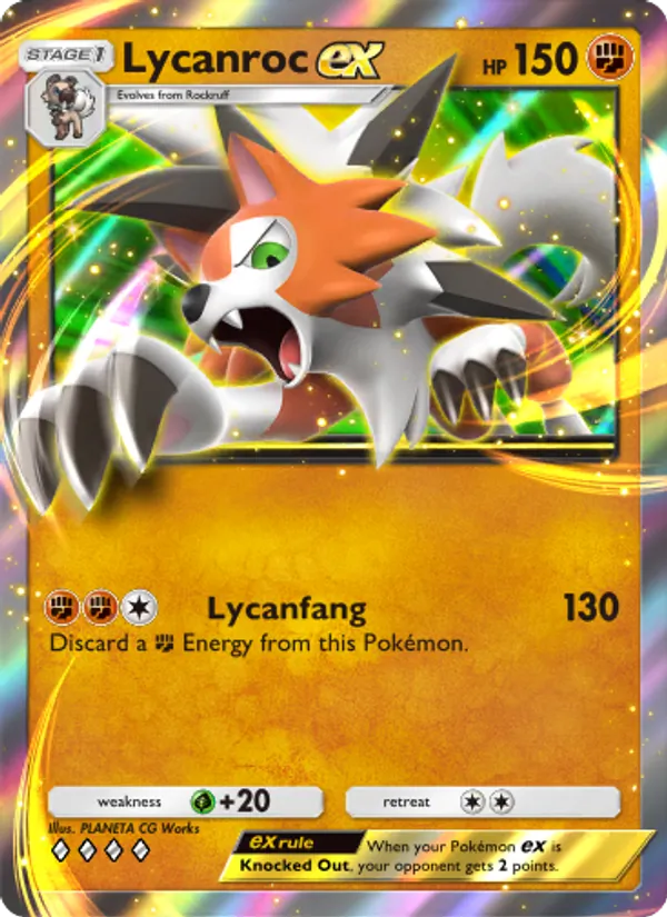 Lycanroc ex - Extradimensional Crisis Pokemon Card