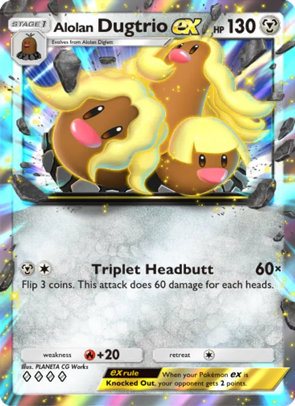 Alolan Dugtrio ex - Extradimensional Crisis Pokemon Card