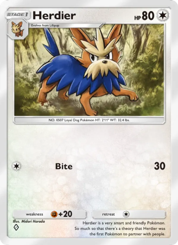 Herdier - Extradimensional Crisis Pokemon Card