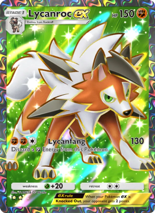 Lycanroc ex - Extradimensional Crisis Pokemon Card