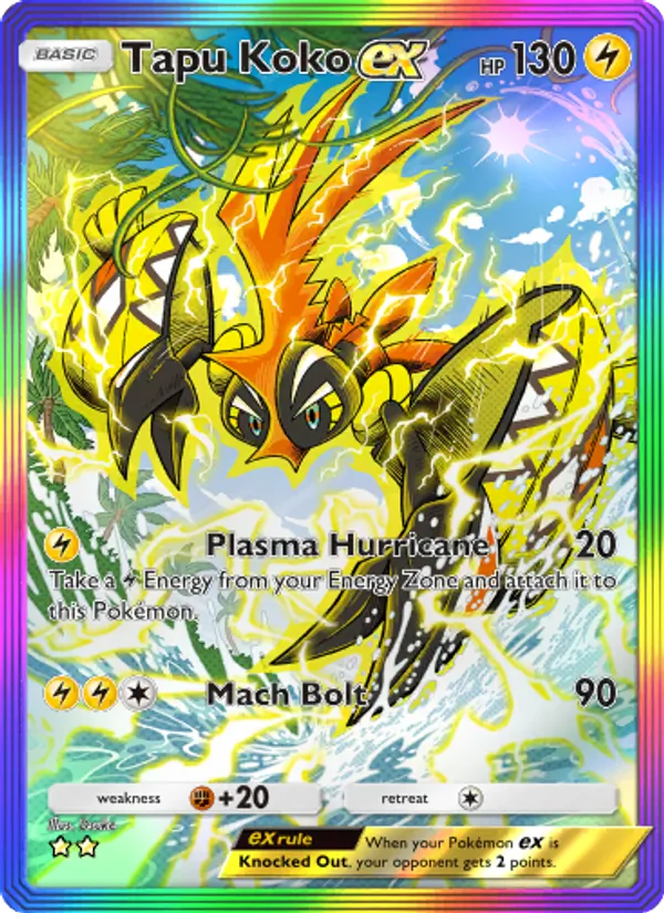 Tapu Koko ex - Extradimensional Crisis Pokemon Card