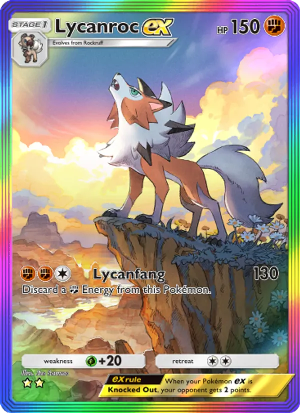 Lycanroc ex - Extradimensional Crisis Pokemon Card